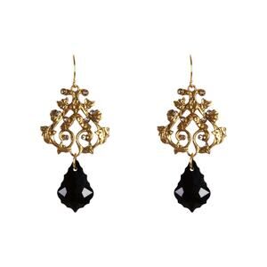 VIRGINS SAINTS & ANGELS VSA Vine Drop Earrings in Gold & Jet